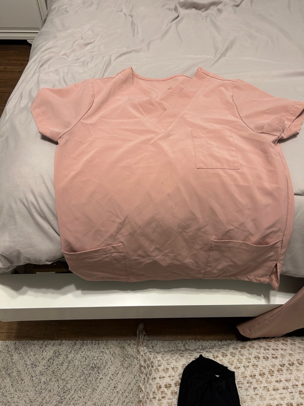 Pink V-neck Medical Scrub set